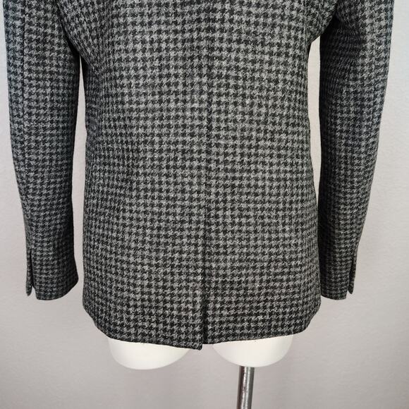J. Crew Parke Houndstooth Wool Blazer Black Gray Size 12 - Picture 12 of 14